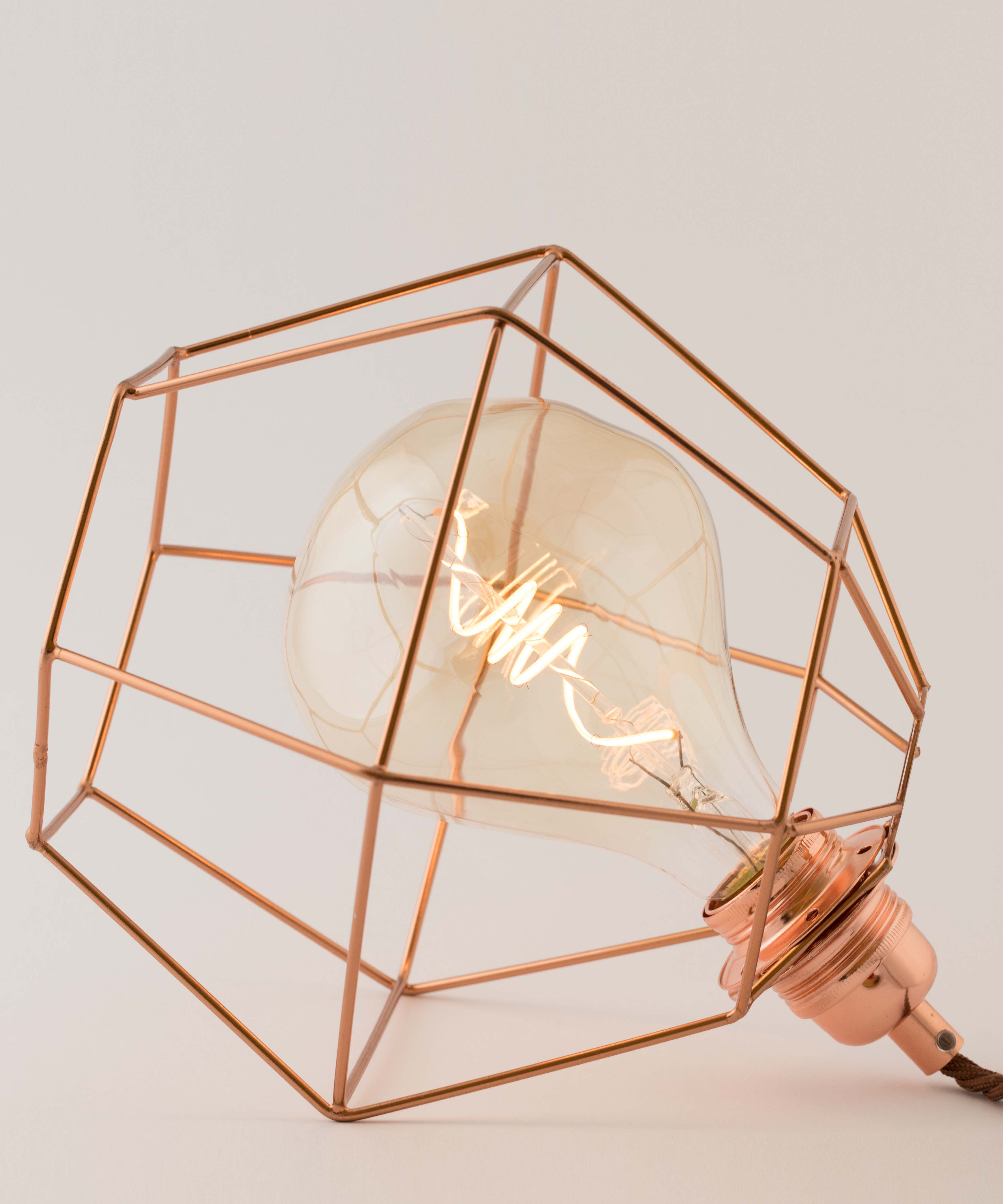 Hexagon Cage Lamp Vintage Lighting, Industrial Lighting